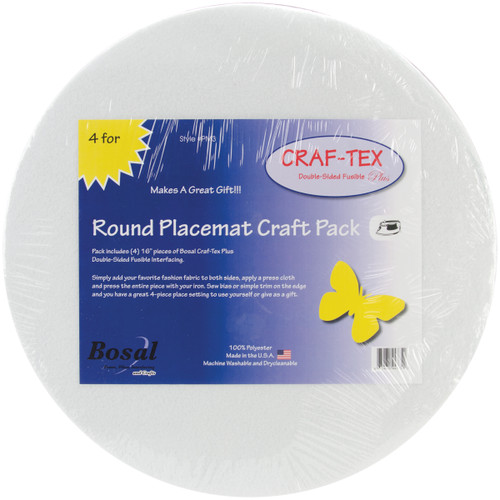 Bosal Craf-Tex Round Place Mat Craft Pack-16" 4/Pkg - PM3 - 834875043752
