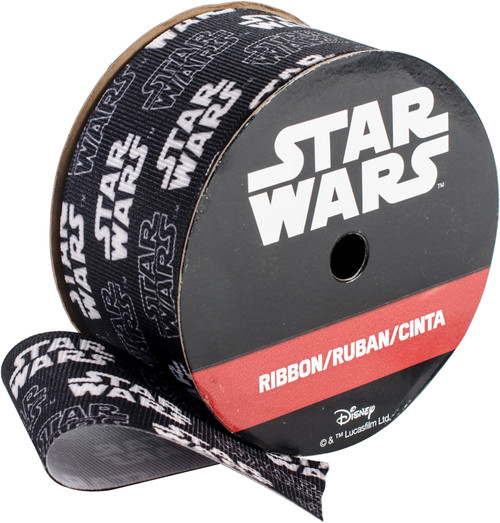 Offray Star Wars Ribbon 1-1/2"X9'-Black & White 154470 - 079636154470