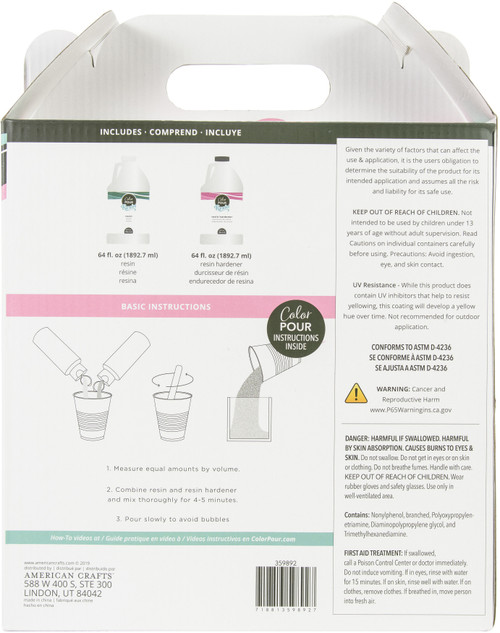 American Crafts Color Pour Resin & Hardener 2/Pkg-64oz Each - 359892