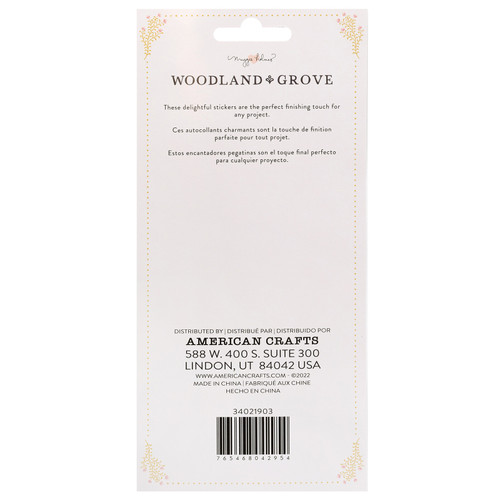 Maggie Holmes Woodland Grove Layered Stickers 6/Pkg-Gold Foil Accents - MH021903 Maggie Holmes Woodland Grove Layered Stickers 6/Pkg-Gold Foil Accents - MH021903