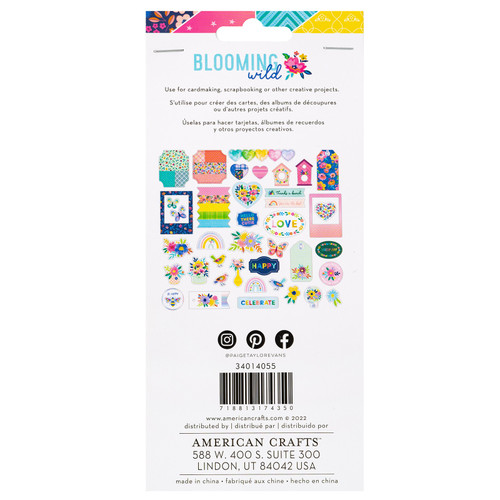 Paige Evans Blooming Wild Ephemera Cardstock Die-Cuts-Icons W/Holographic Foil Accents - PE014055 Paige Evans Blooming Wild Ephemera Cardstock Die-Cuts-Icons W/Holographic Foil Accents - PE014055