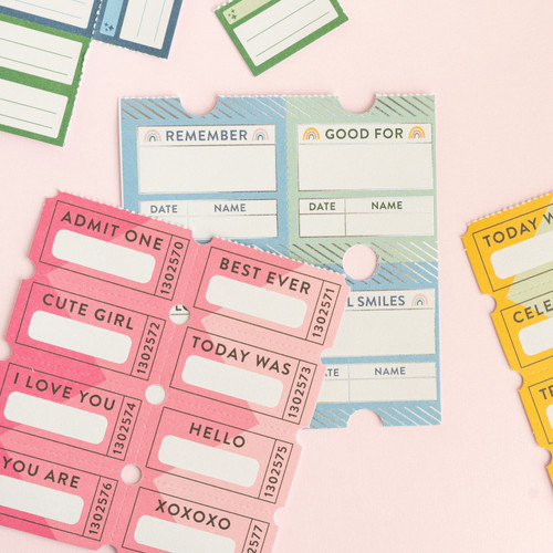 Jen Hadfield Stardust Ticket Book 6/Pkg-W/Silver Foil Accents - JH013810