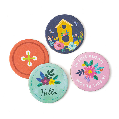 Paige Evans Blooming Wild Chipboard Milk Caps-30/Pkg - PE014054 Paige Evans Blooming Wild Chipboard Milk Caps-30/Pkg - PE014054