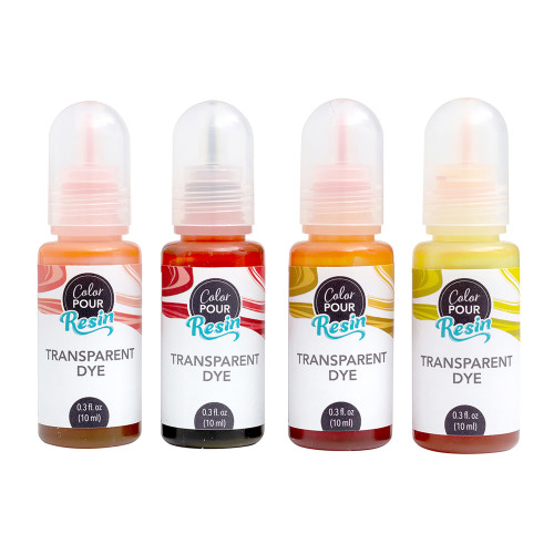 American Crafts Color Pour Resin Dyes .3oz 4/Pkg-Translucent - Warm - CPRDYE2-59679