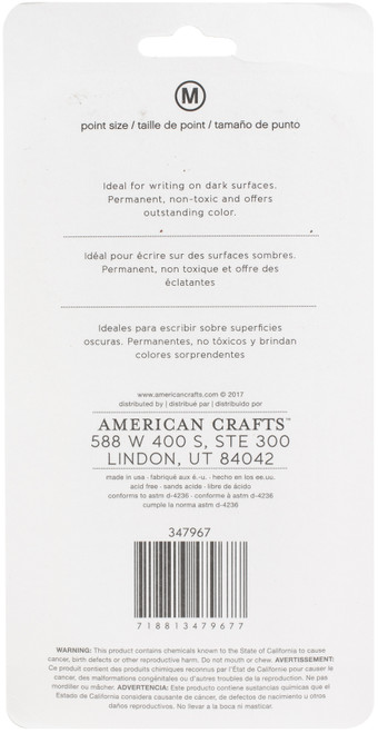 American Crafts Permanent Chalk Markers 5/Pkg-Metallics - 347967