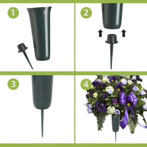 FloraCraft Cemetery Vase With FloraFoM Bulk Pack-4"X8.8" Plastic - CV12GU FloraCraft Cemetery Vase With FloraFoM Bulk Pack-4"X8.8" Plastic - CV12GU