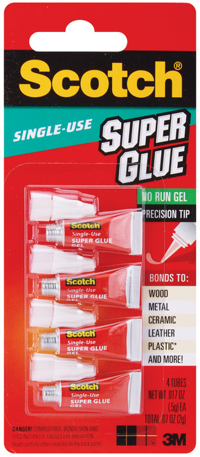 Scotch Super Glue Gel 4/Pkg-.017oz AD119 - 051141230993