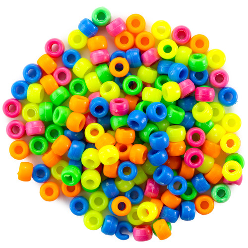 CousinDIY Fun Pack Acrylic Pony Beads 700/Pkg-Neon - CCMIX-34138