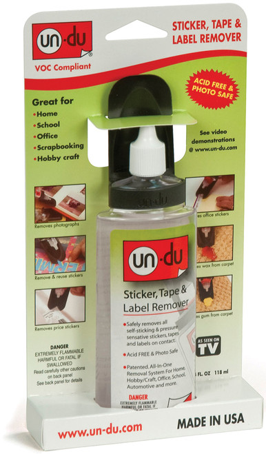 2 Pack Un-Du Sticker, Tape & Label Remover Low VOC 4oz0100420B - 896526002075