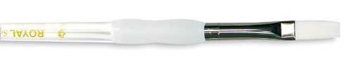 Royal & Langnickel(R) Soft-Grip White Taklon Flat Brush-Size 4 - SG4090-4 - 090672026224