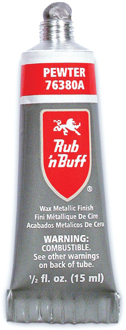 3 Pack - Amaco Rub 'n Buff Metallic Wax Finish .5oz-Pewter - 76380