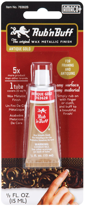 3 Pack - Amaco Rub 'n Buff Metallic Wax Finish .5oz-Gold Antique - 76362 - 039672763623