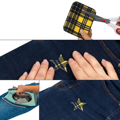 3 Pack - SINGER Iron-on Printed Twill Patches 3.75"X5" 4/Pkg-Arrow & Plaid - 00014