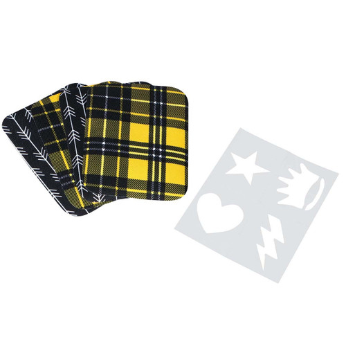Singer Iron-on Printed Twill Patches 3.75"X5" 4/Pkg-Arrow & Plaid - 00014
