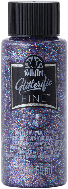 3 Pack FolkArt Glitterific Fine Glitter Paint 2oz-Purple GFP-11869 - 028995118692