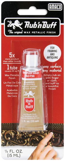 3 Pack - Amaco Rub 'n Buff Metallic Wax Finish .5oz-European Gold - 76379 - 039672763791