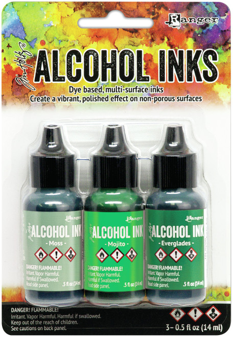 Tim Holtz Alcohol Ink .5oz 3/Pkg-Mint/Green Spectrum - TAK-69652 - 789541069652