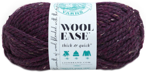 3 Pack Lion Brand Wool-Ease Thick & Quick Yarn-Raisin 640-144 - 023032641447