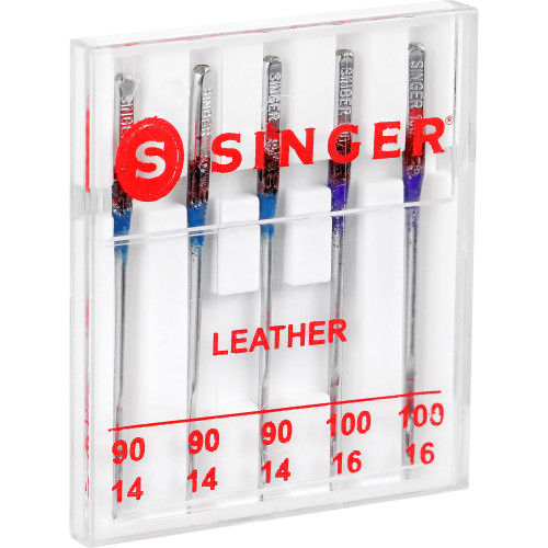 SINGER Leather Machine Needles 5/Pkg-Sizes 14/90 (3) & 16/100 (2) - 4740 SINGER Leather Machine Needles 5/Pkg-Sizes 14/90 (3) & 16/100 (2) - 4740