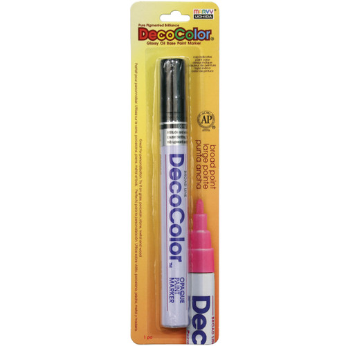 Uchida DecoColor Broad Glossy Oil-Based Paint Marker-Black - 300C-1 - 028617030128