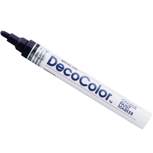 Uchida DecoColor Broad Glossy Oil-Based Paint Marker-Black - 300C-1
