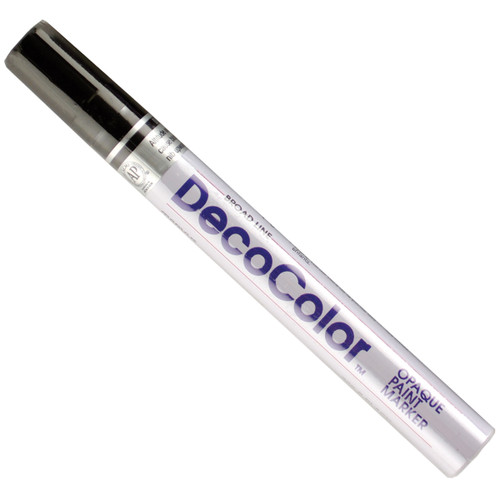 Uchida DecoColor Broad Glossy Oil-Based Paint Marker-Black - 300C-1
