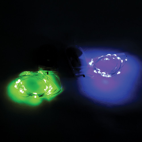 Idea-Ology Battery Operated Wire Light Strands 2/Pkg-Halloween Tiny LightsPurple & Green TH94157