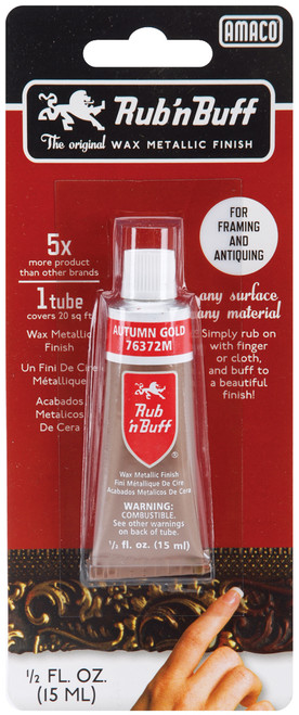 3 Pack - Amaco Rub 'n Buff Metallic Wax Finish .5oz-Autumn Gold - 76372 - 039672763722
