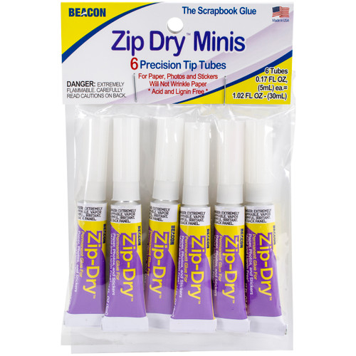 Beacon Mini Zip Dry Tubes 6/Pkg-5ml MZD53TBC - 054947020041