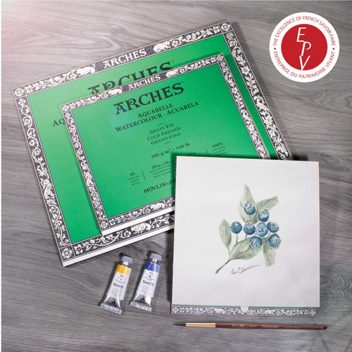 Arches Aquarelle Cold Pressed Watercolor Block 7"x10"- 140lb, 20 Sheets - 5A00299Y-1GCPB