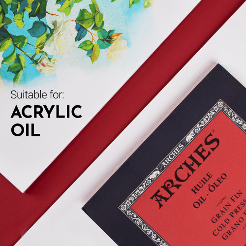 Arches Huile Cold Pressed Oil Pad 12"x16"- 140lb, 12 Sheets - 5A002991-1GCNS Arches Huile Cold Pressed Oil Pad 12"x16"- 140lb, 12 Sheets - 5A002991-1GCNS