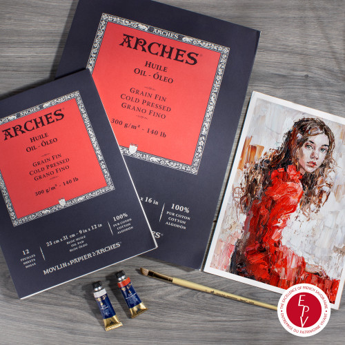 Arches Huile Cold Pressed Oil Pad 12"x16"- 140lb, 12 Sheets - 5A002991-1GCNS Arches Huile Cold Pressed Oil Pad 12"x16"- 140lb, 12 Sheets - 5A002991-1GCNS