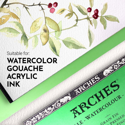 Arches Aquarelle Cold Pressed Watercolor Block 14"x20"- 140lb, 20 Sheets - 5A00299Q-1GCPW Arches Aquarelle Cold Pressed Watercolor Block 14"x20"- 140lb, 20 Sheets - 5A00299Q-1GCPW