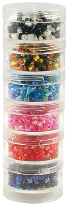 Craft Medley Bead Storage Screw-Stack Canisters 6/Pkg-1.5"X.75" - PB810
