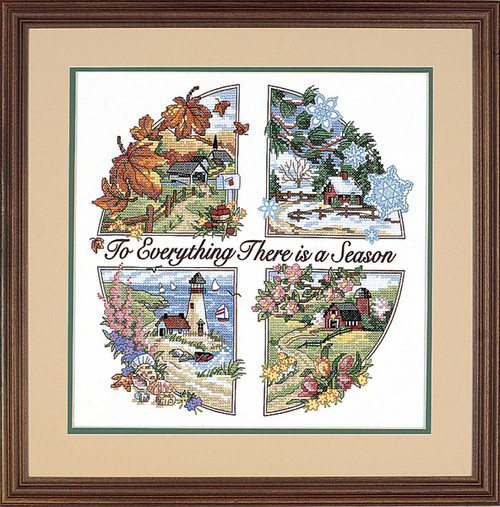 Dimensions Stamped Cross Stitch Kit 14"X14"-A Season For Everything 3174