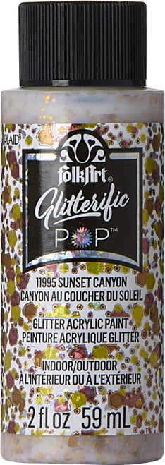 3 Pack - Folkart Glitterific Pop Acrylic Paint 2oz-Sunset Canyon - FAGP2OZ-11995 - 028995119958 3 Pack - Folkart Glitterific Pop Acrylic Paint 2oz-Sunset Canyon - FAGP2OZ-11995 - 028995119958