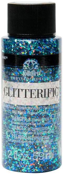 3 Pack FolkArt Glitterific Glitter Paint 2oz-Tropical GL-5927 - 028995059278