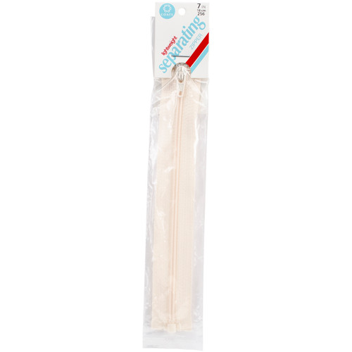 Coats Lightweight Separating Zipper 7"-Natural - F49 7-256 - 073650911651