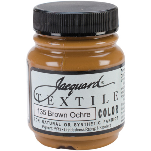 Jacquard Textile Color Fabric Paint 2.25oz-Brown Ochre - TEXTILE-1135 - 743772027836