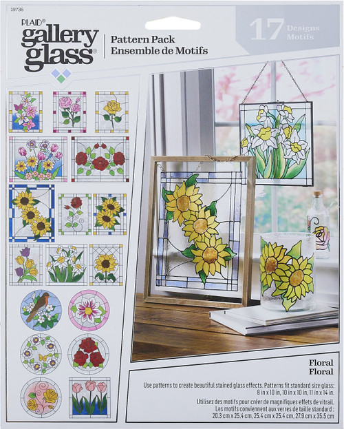 3 Pack - FolkArt Gallery Glass Pattern Set 3/Pkg-Floral - 19736 - 028995197369