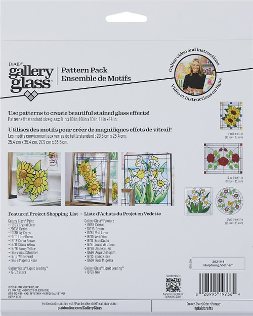 3 Pack - FolkArt Gallery Glass Pattern Set 3/Pkg-Floral - 19736