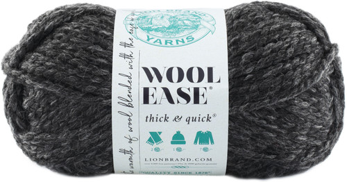 3 Pack - Lion Brand Wool-Ease Thick & Quick Yarn-Charcoal - 640-149 - 023032641492