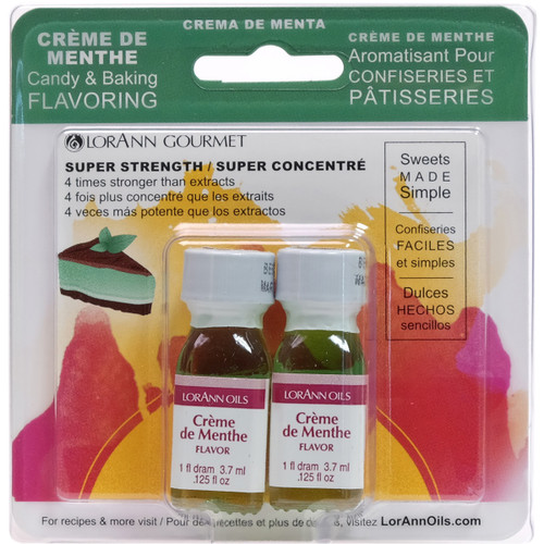 6 Pack LorAnn Candy & Baking Flavoring .125oz 2/Pkg-Creme De Menthe FLAVORNF-510 - 023535510042