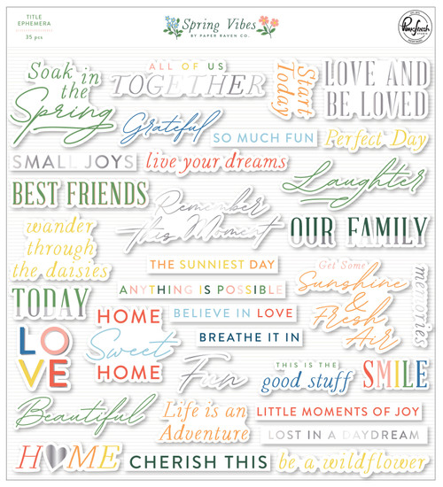 PinkFresh Title Cardstock Die-Cuts-Spring Vibes PFSV8523 - 736952878649