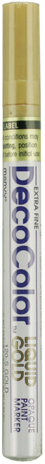 Uchida DecoColor Extra Fine Oil-Based Opaque Paint Marker-Gold 10/Pkg - 120S-10