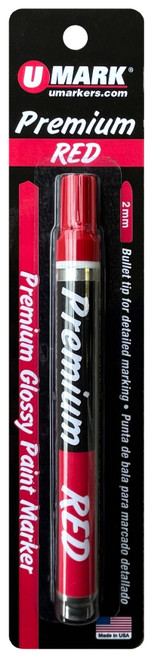 4 Pack U-Mark Premium Glossy Paint Marker Carded-Red 5A0026XB-1G9BV - 819472013971