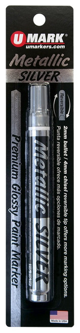 4 Pack U-Mark Premium Metallic Paint Marker Carded-Silver 5A0026X8-1G9BY - 858229001922