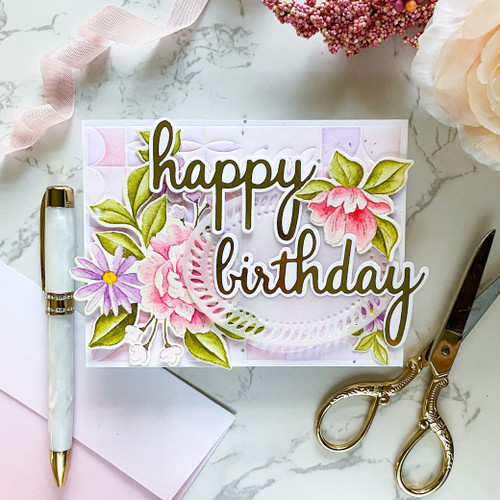 Pinkfresh Studio Hot Foil Plate-Phrase Builder: Happy - PF181422 Pinkfresh Studio Hot Foil Plate-Phrase Builder: Happy - PF181422