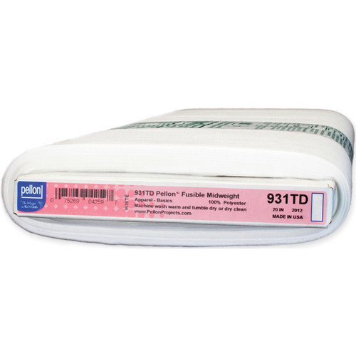 Pellon Fusible Midweight Interfacing-White 20"X25yd - 931TD - 075269042597