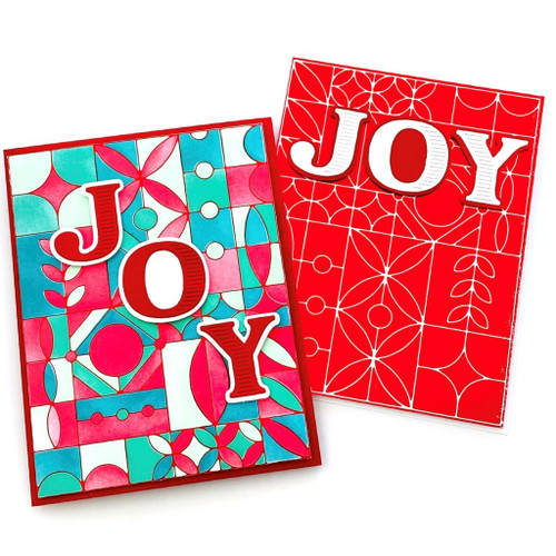 Pinkfresh Studio Stencils 4.25"X5.25" 5/Pkg-Modern Design Blocks Layering - PF181222